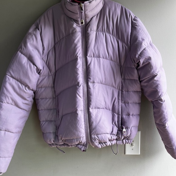 Women's L.L. Bean Reversible Purple Down Puffer Jacket Lightweight Coat Winter - Picture 7 of 11